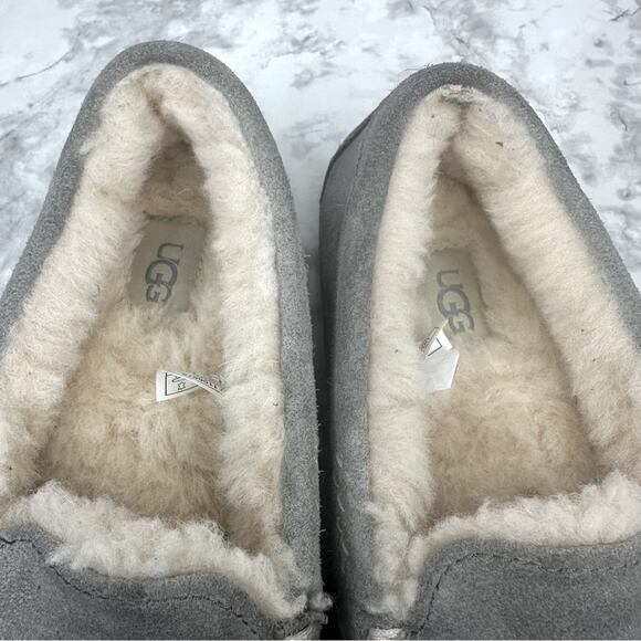 UGG  Ansley Slipper Water Resistant Suede Upper Wool Lining Gray, Size 6 - Picture 9 of 12